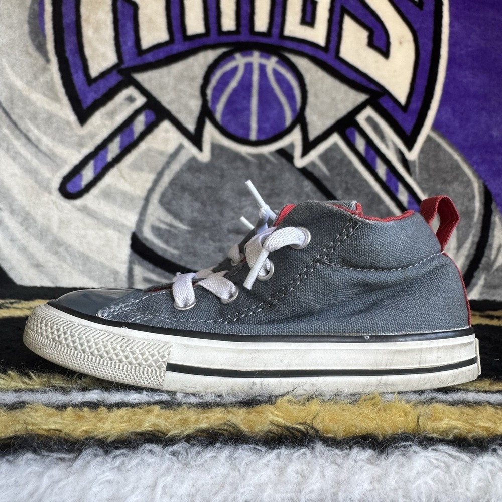 Size 9c - Converse Shoes Chuck Taylor All Star Gray/red Sneakers Kids Shoes